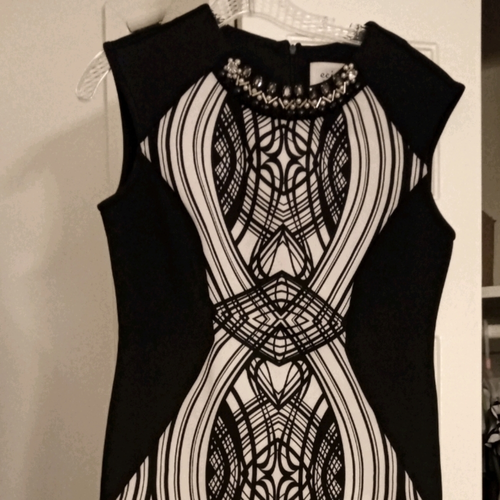 Eci New York embellished cap sleeve dress